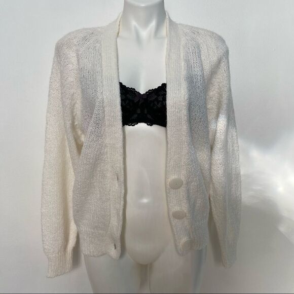 Vintage 90s Retro Boxy Toi Button Front Granny Cardigan - Picture 2 of 9